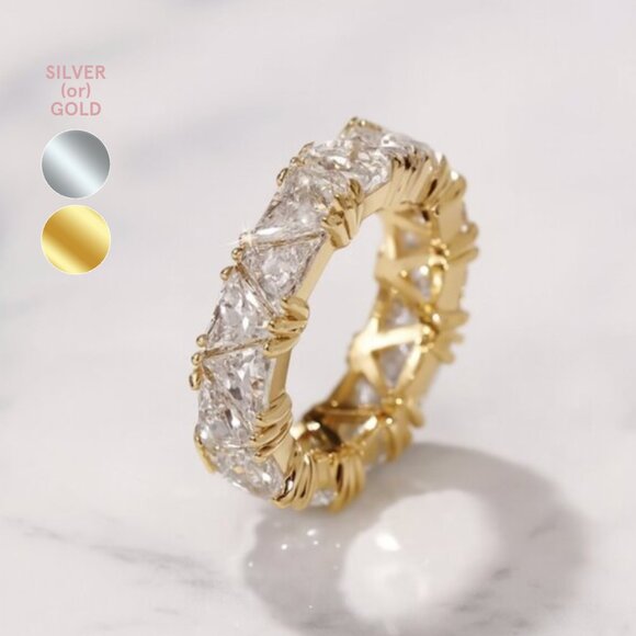 Lovely Parcel Jewelry - Gold or Silver “Hailey” 💎 Eternity Ring (multiple sizes)